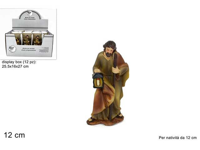 Giuseppe in resina 12cm per natività da 12cm