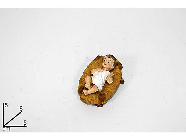Gesù bambino 8cm vestito con culla
