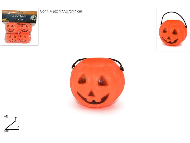 Secchiello zucca 7cm in confezione da 4 zucche