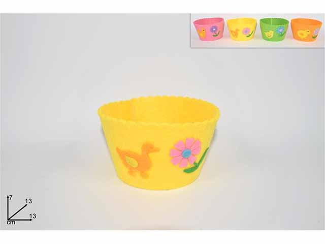 Cesto in feltro tondo misura 13cm in 4 colori