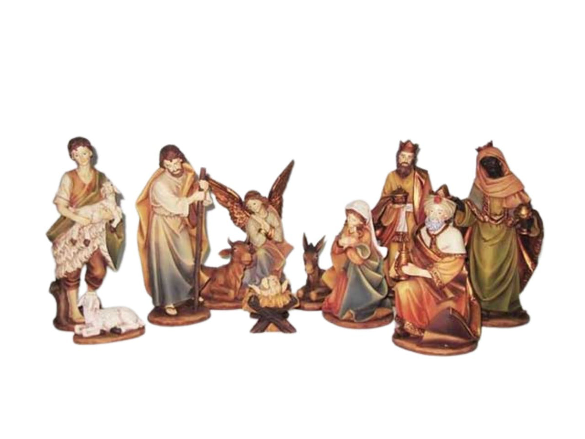Natività in resina 20cm, set da 11 pezzi