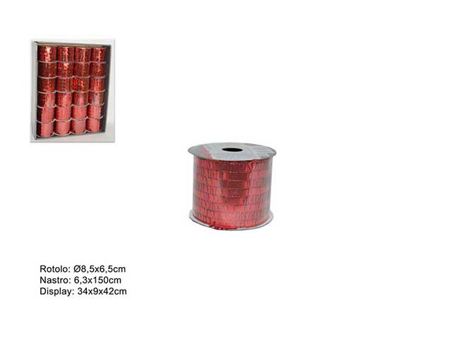 Nastro 6,3x150cm paillet.rosso mn000764