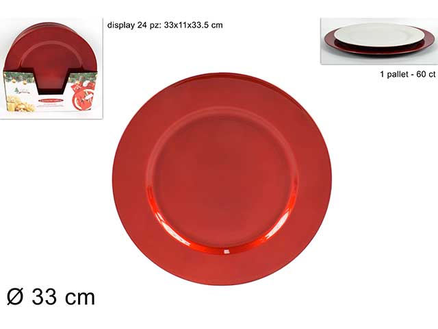 Sottopiatto 33cm rosso