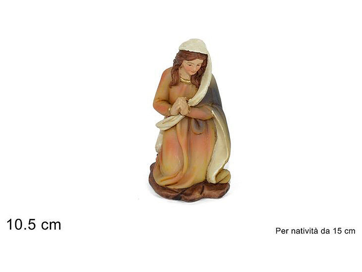 Madonna in resina 10,5cm per natività da 15cm