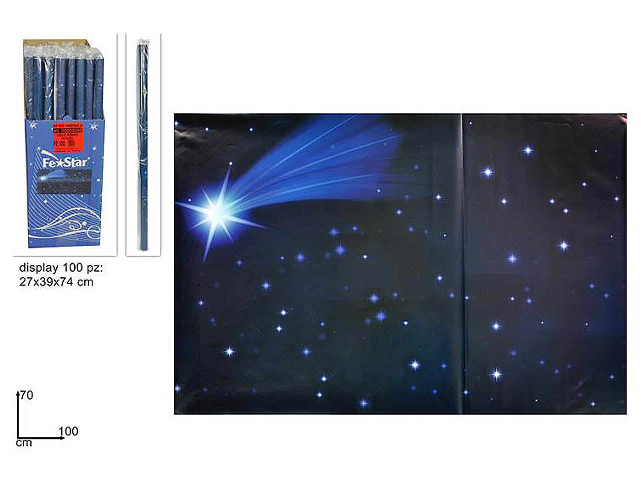 Foglio carta scenario natalizia per presepe 70x100 cm