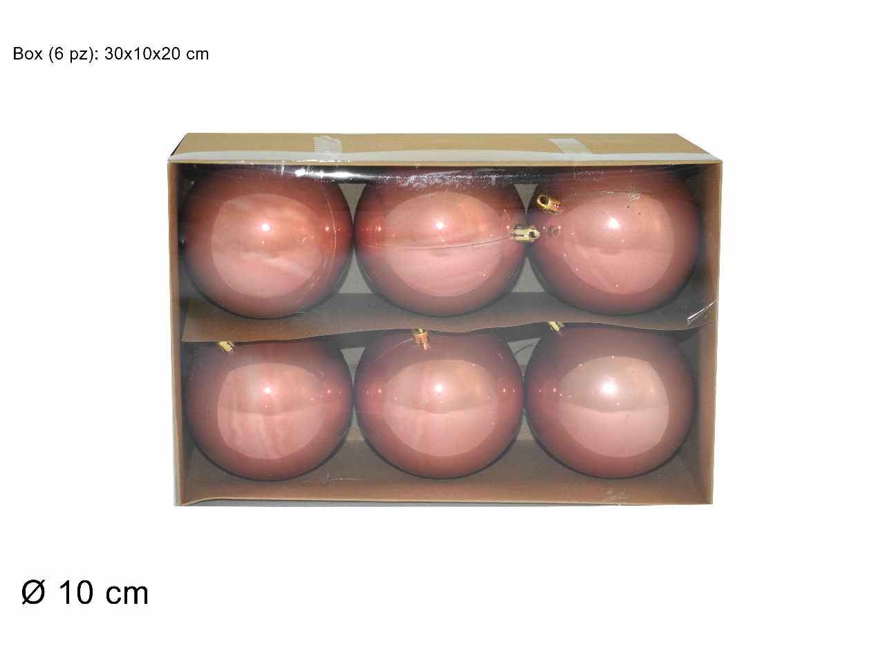 Palline natalizie rosa diametro 10cm - 6 pezzi