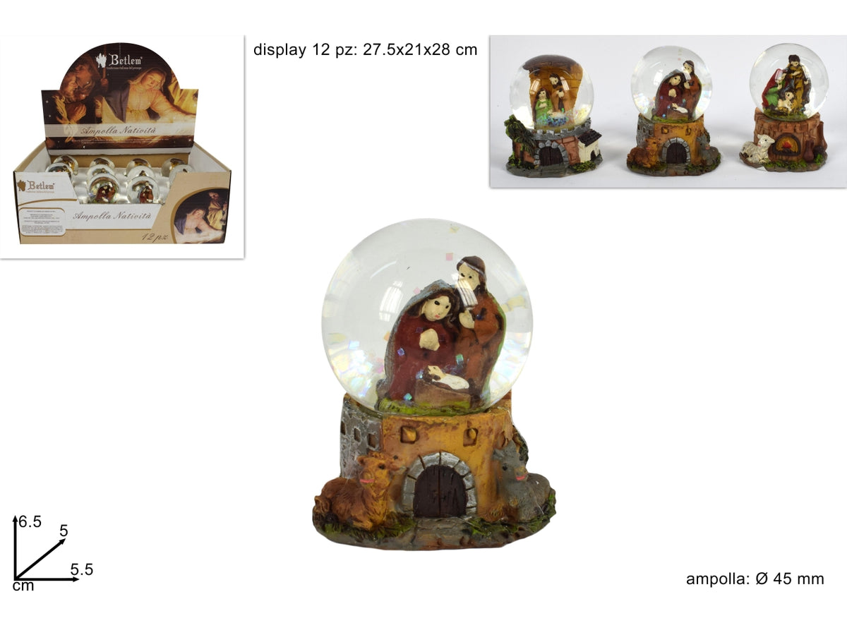 Ampolla mini natività 4,5cm assortiti