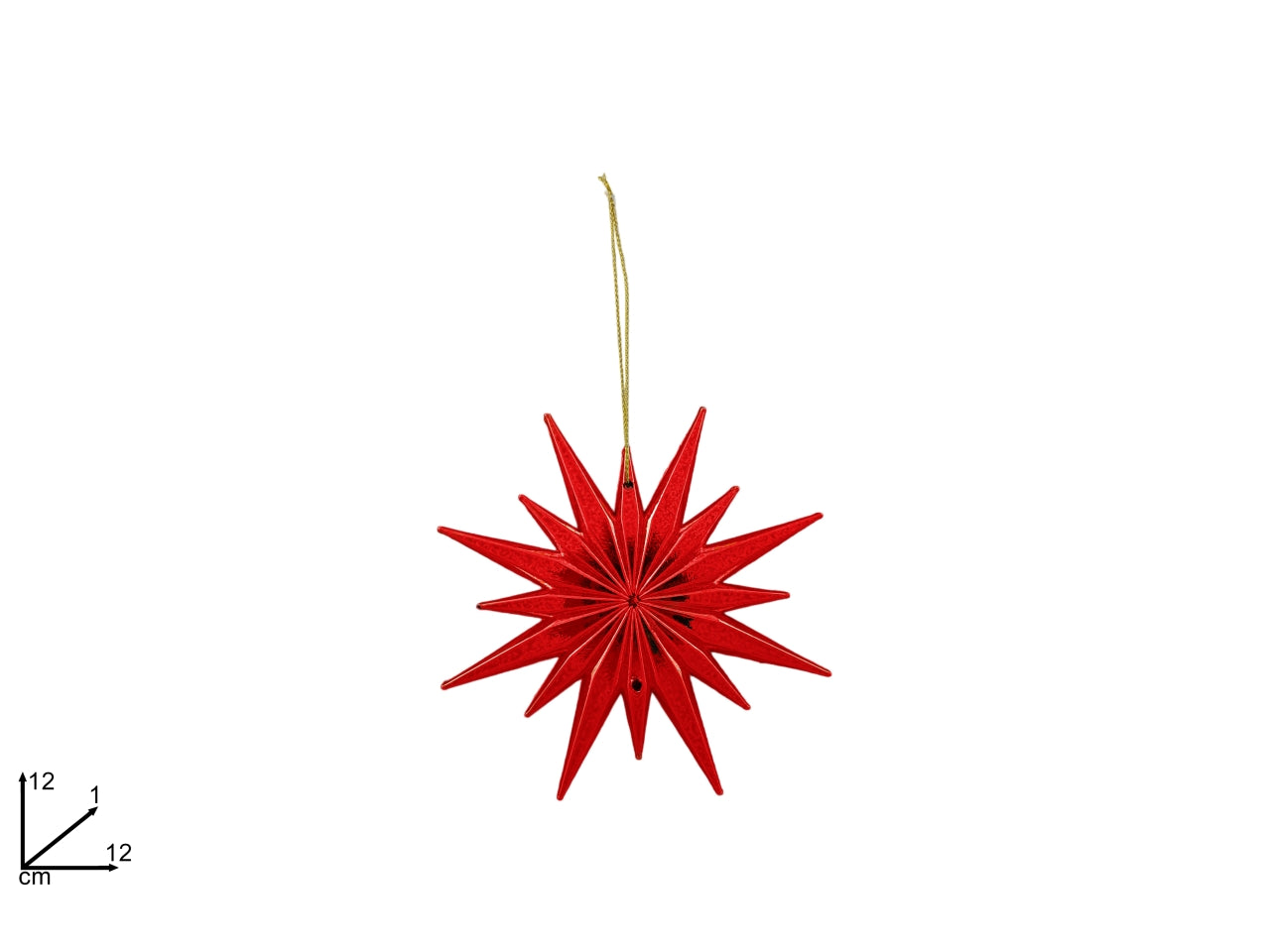 Pendente fiocco di neve 12cm rosso
