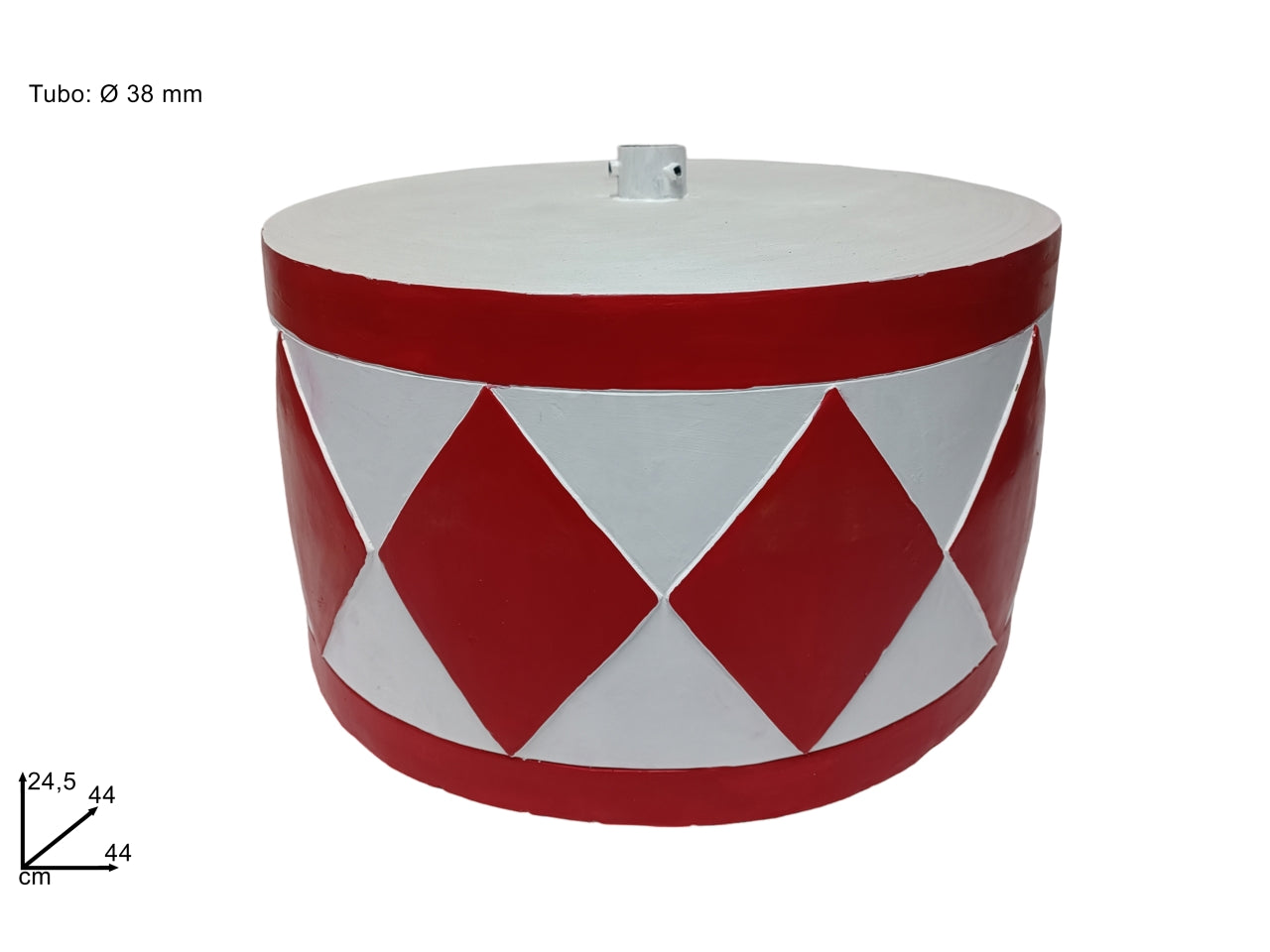 Base per albero tamburo d.44cm rosso/bianco