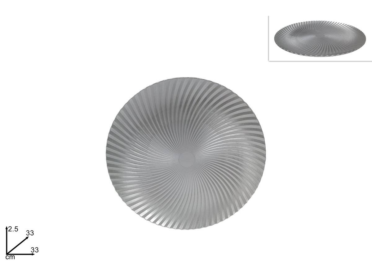 Sottopiatto ondulato argento da 33cm