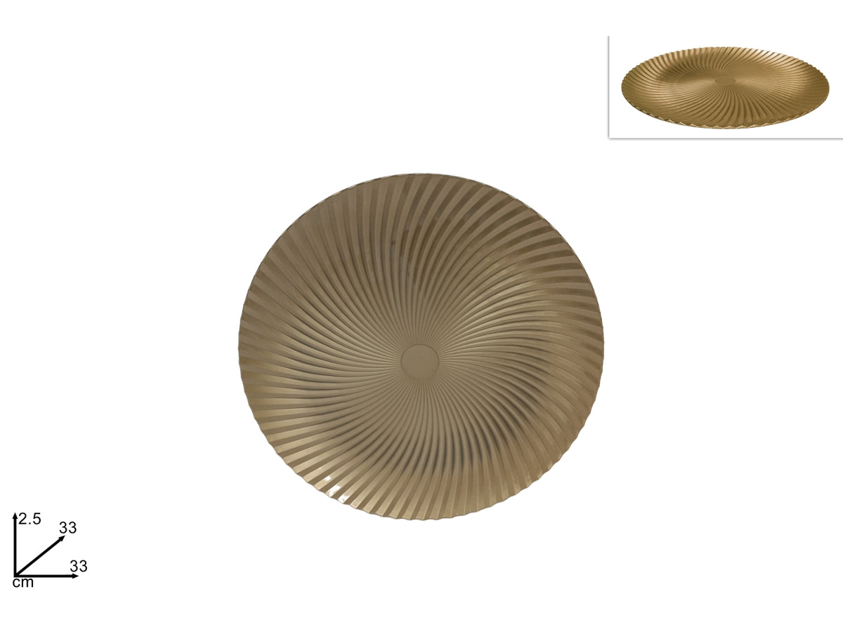 Sottopiatto ondulato oro da 33cm