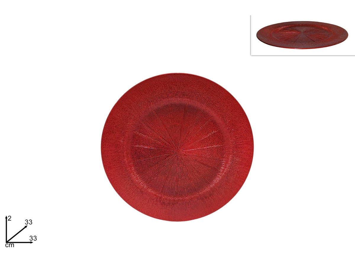 Sottopiatto rigato rosso da 33cm