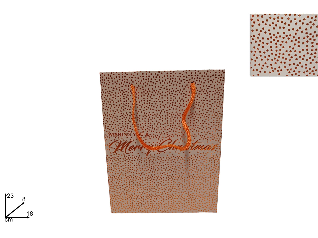 Busta regalo beige borchie copper 23x18x8
