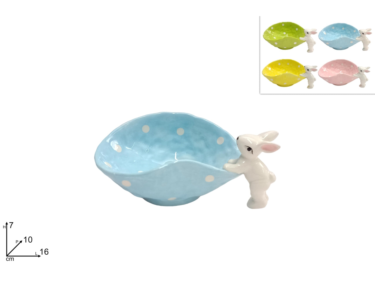 Vassoio ceramica 16cm con coniglio