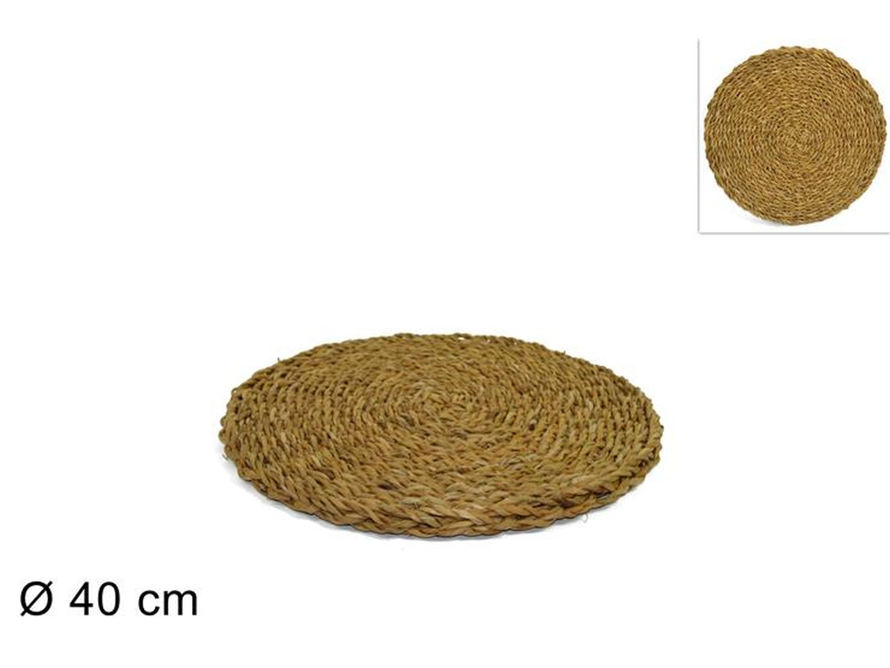 Tovaglietta americana tonda in vimini naturale stile country 40 cm - Due Esse