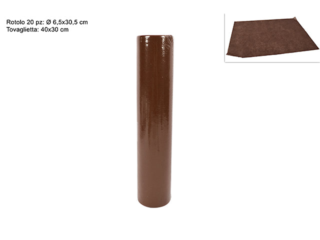 Tovagliette runner in tnt da 20 strappi 30x40cm marrone
