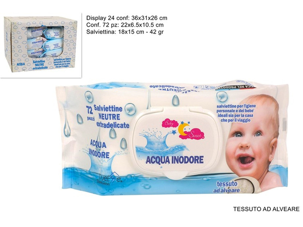 Salviettine detergenti 72pz 42gr acqua pura ys-sj1520/pure