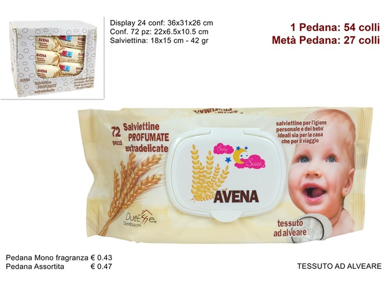Salviettine detergenti 72pz 42gravena ys-sj1520/oatç