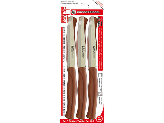 Coltelli 6 pezzi marroni 634-m