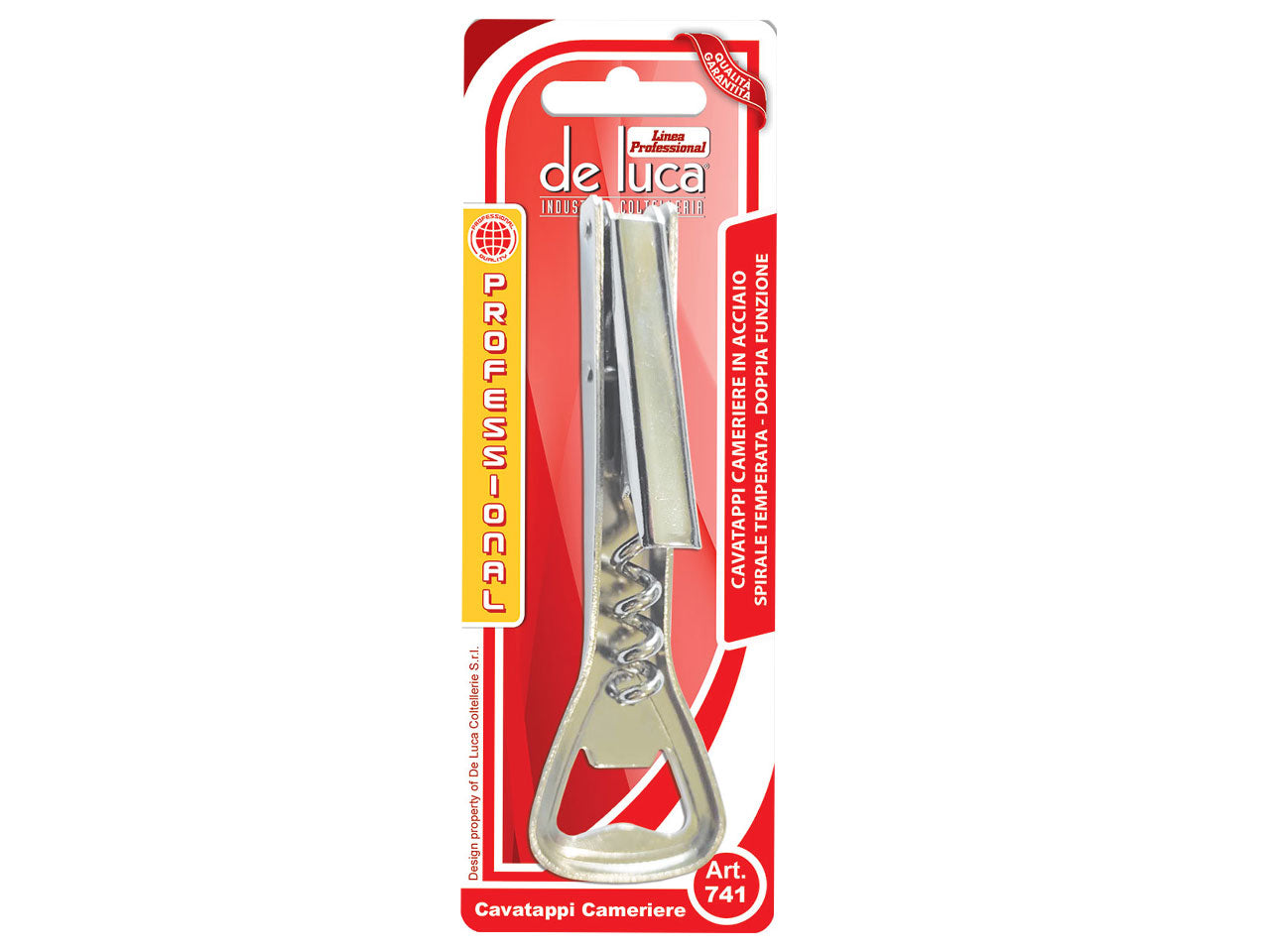 Cavatappi cameriere con doppia funzione linea professional