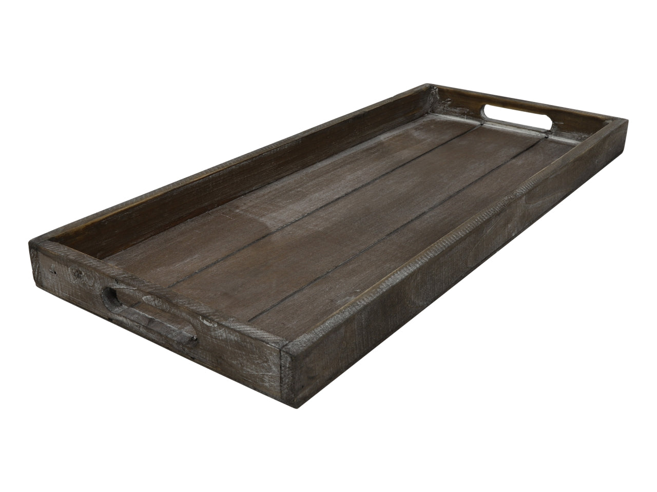 Vassoio rettangolare in legno marrone sbiancato 21x48x3,5 cm - Countryfield
