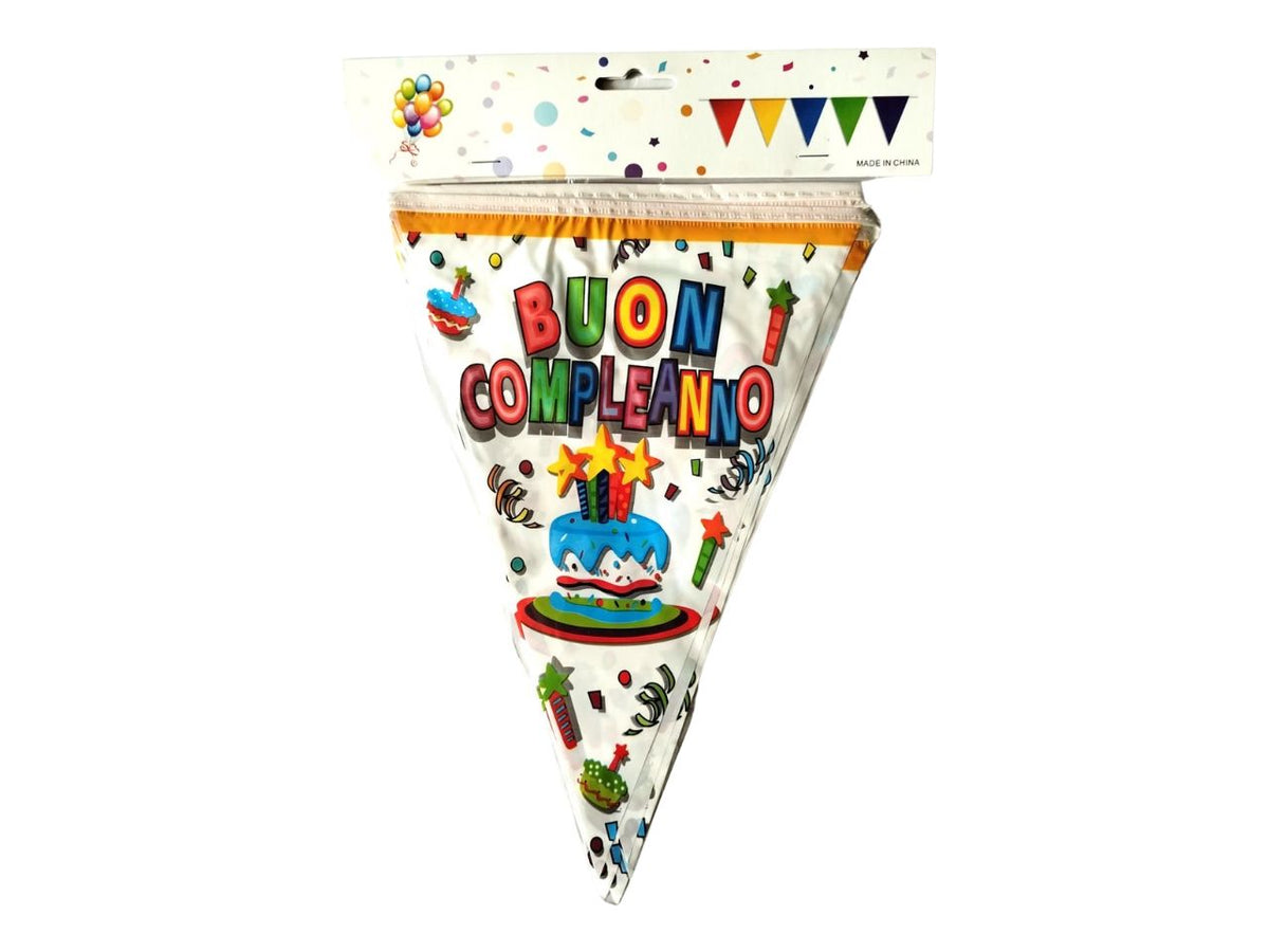 Bandierine buon compleanno 3,60mt 10 bandiere
