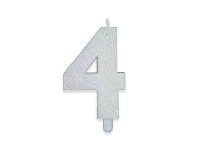 Candelina numerale glitter n4 73874