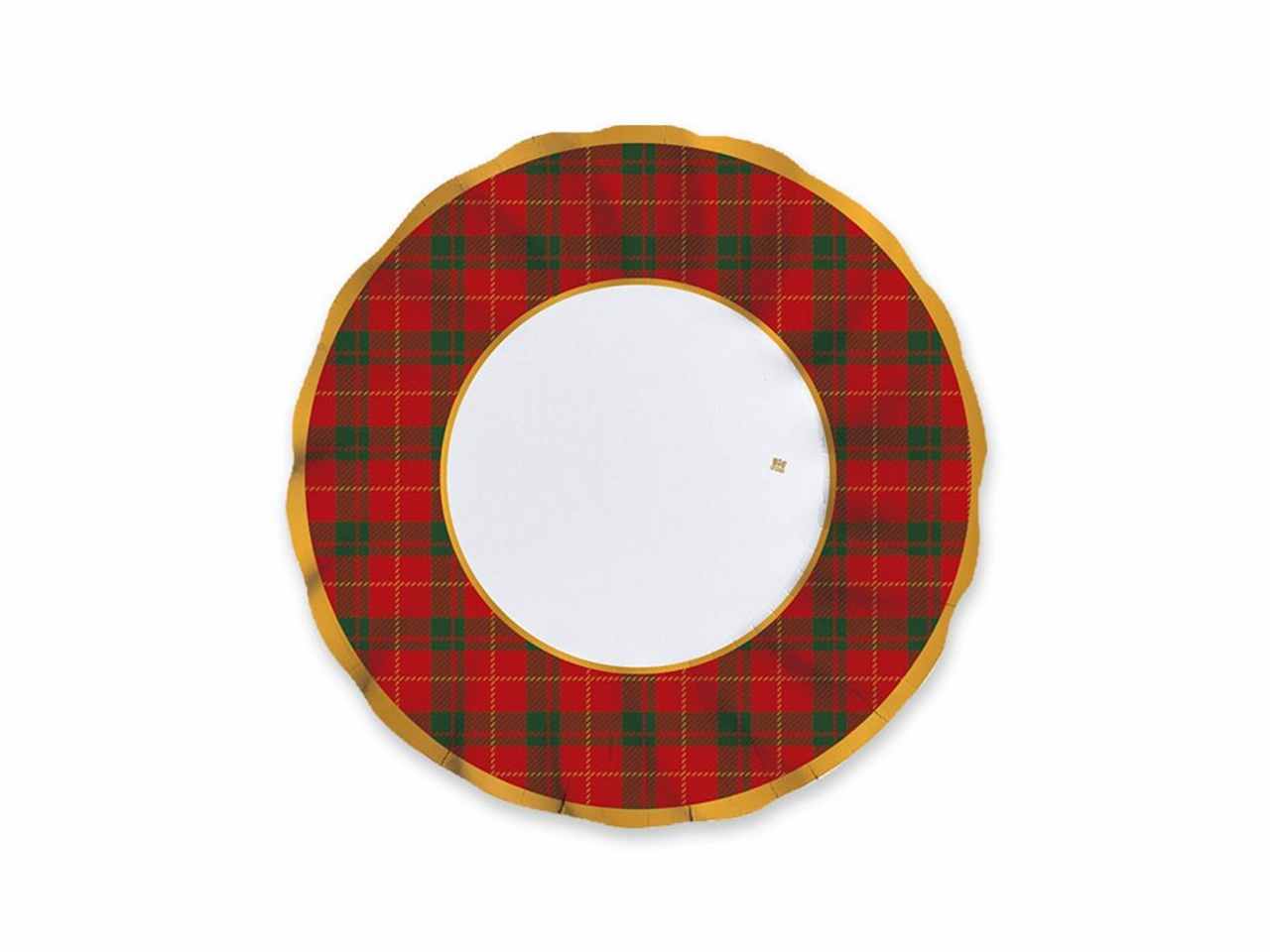 Piatto carta scozzese 24cm 8 pezzi