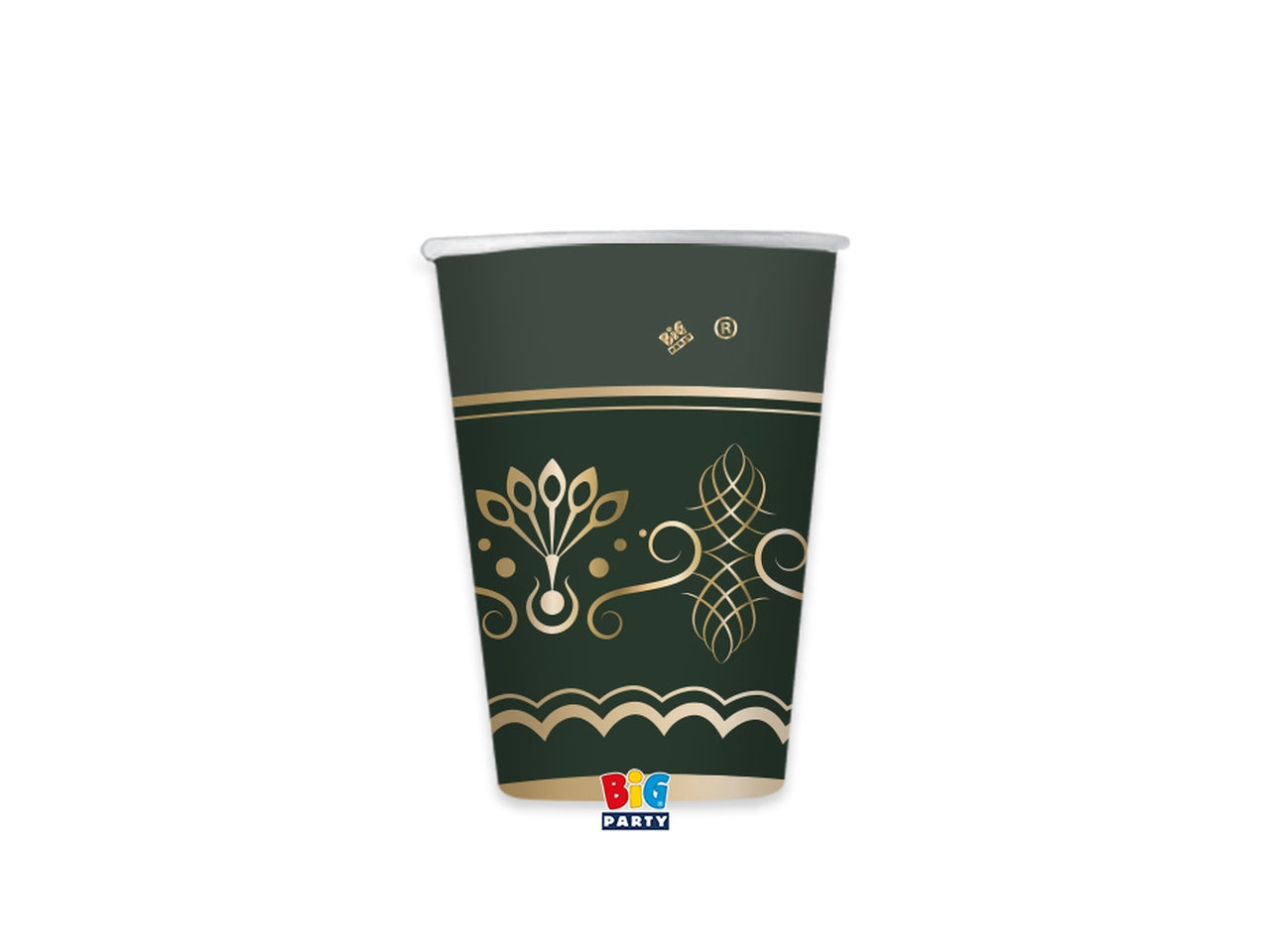 6 bicchieri 250cm royal green gold