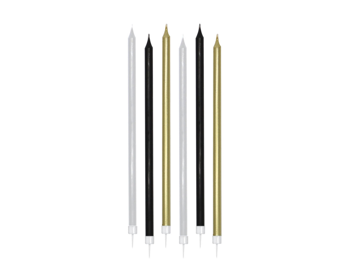 Candeline matite special prestige 15cm + supporto set da 6 candeline