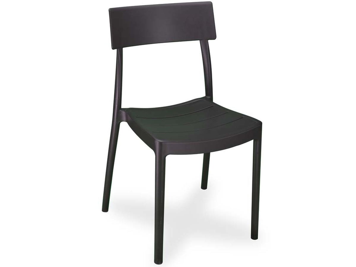 Sedia interno/esterno in plastica antracite roma bistrot, impilabile, 80x49x49 cm Made in Italy - Opera