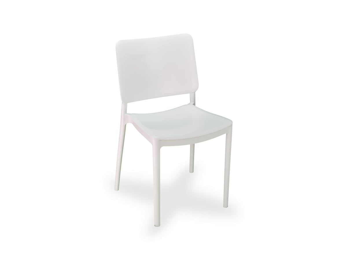 Sedia da esterno bianca in plastica impilabile rimini bistrot, Made in Italy, 80x49x49 cm - Pas $