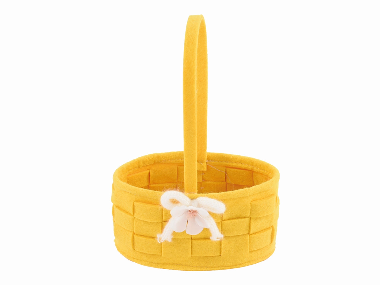 Cesto in feltro ovale giallo