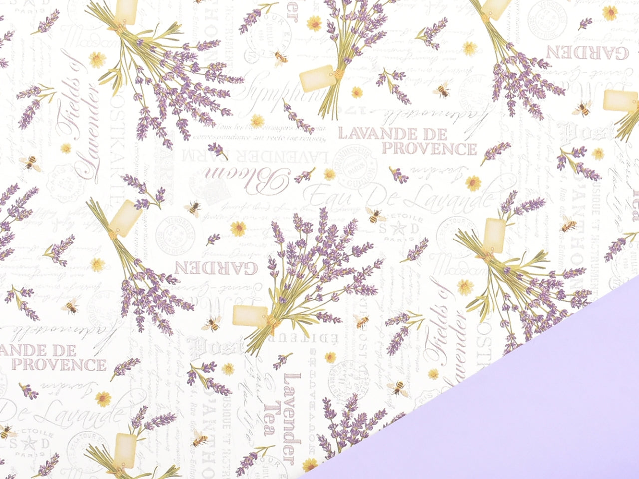 Bobina profumo di lavanda 1x25mt double face fiorato/lavanda