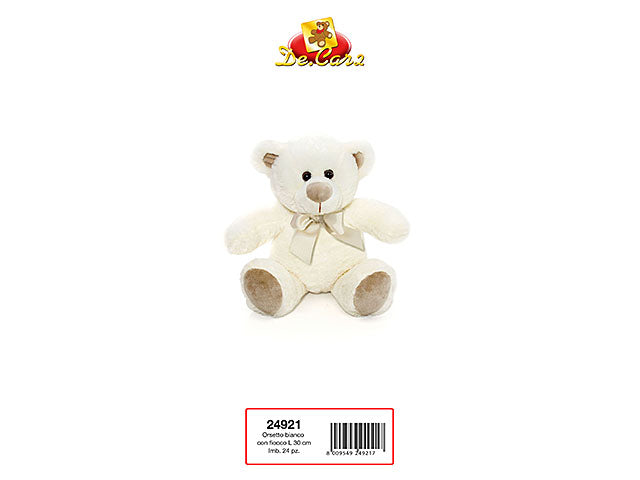 Peluche Orsetto 2 colorazioni Fiocco L. 30 Cm