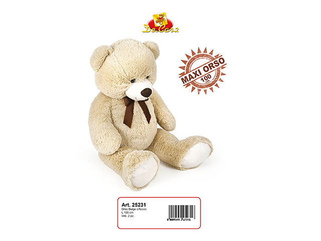 Orso beige 100cm con fiocco