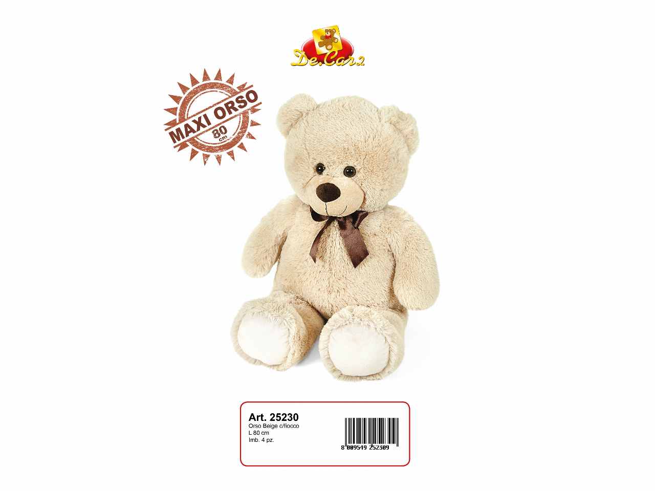 Orso beige 80cm con fiocco