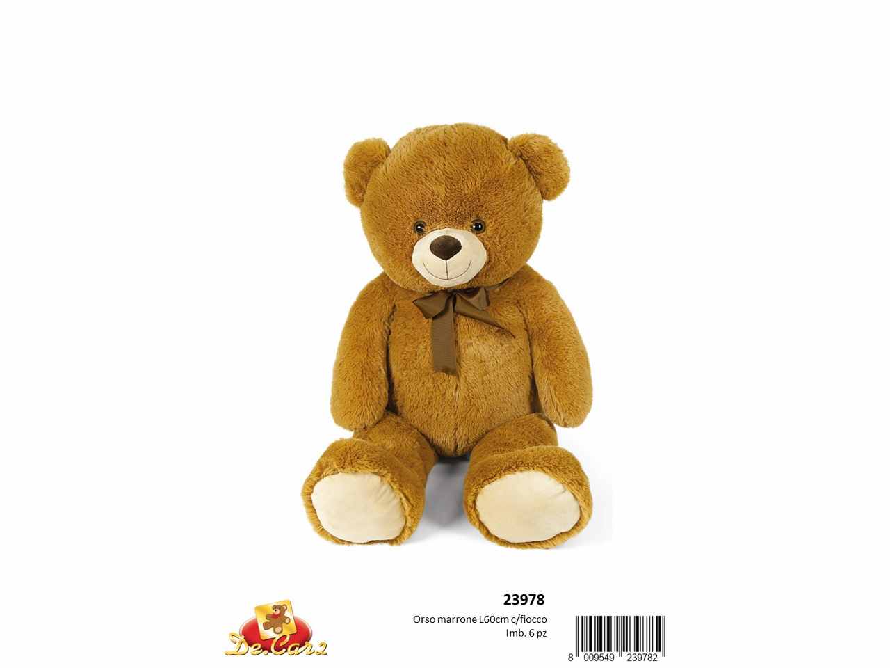 Peluche Orso Marrone L60Cm