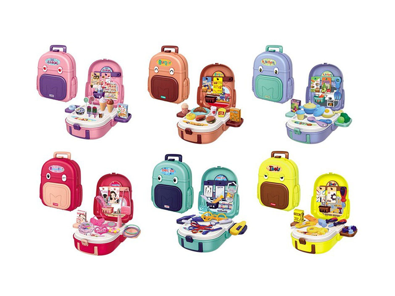 Zainetto con accessori 2in1 in 6 assortimenti h.21x17cm