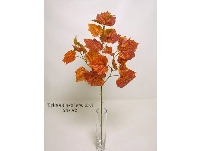 Foglie d'uva, ramo 63,5cm con 27foglie arancio