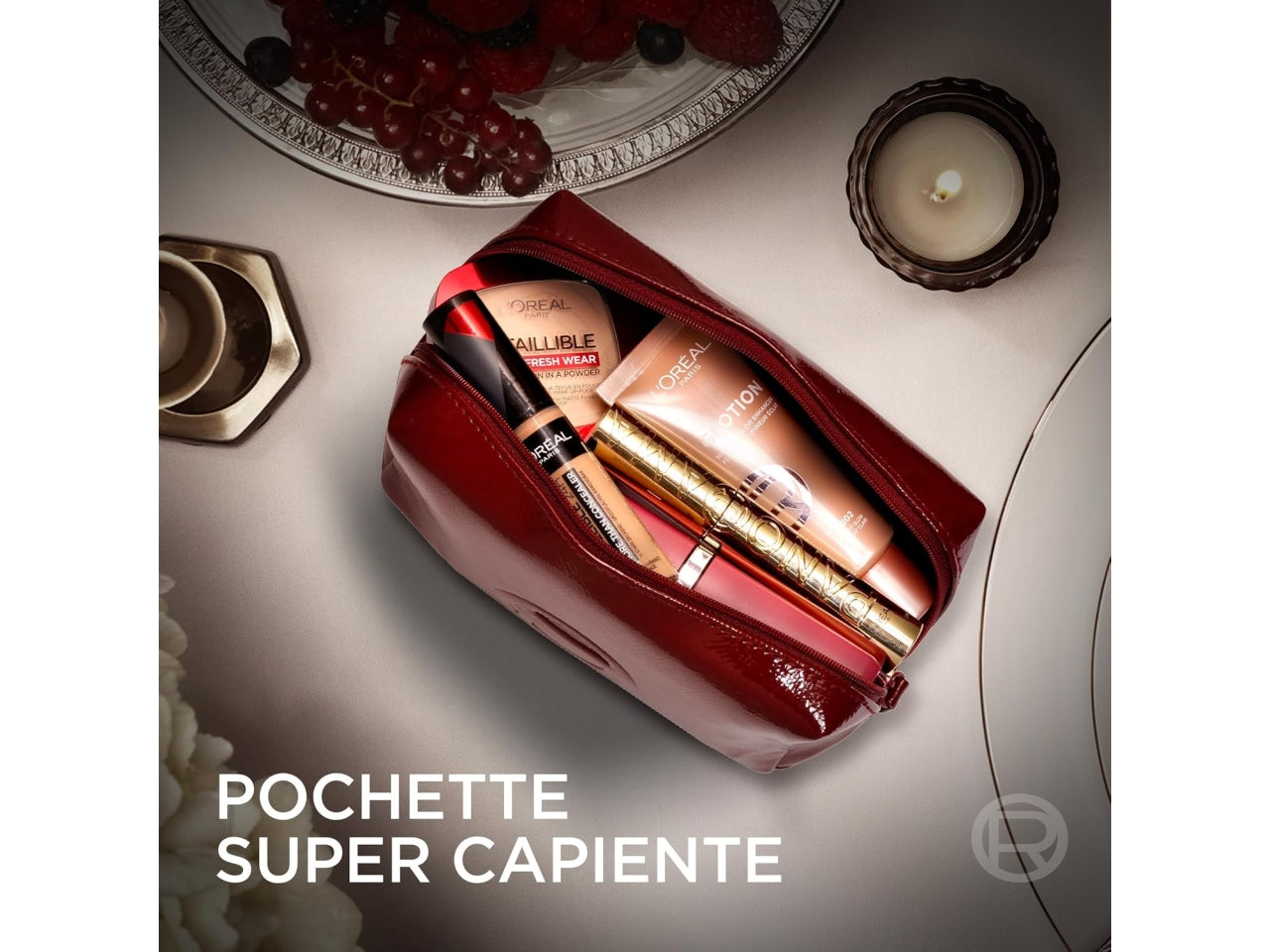 L'oreal pochette mascara telescopic + matita le khol naturel, Colore: bordeaux | L'Oreal