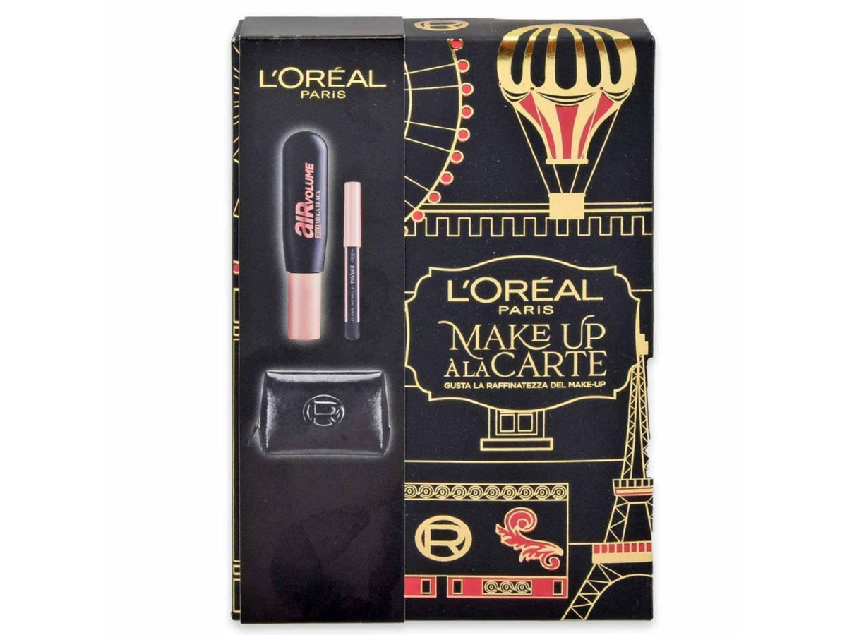 L'oreal pochette mascara air volume 30h + matita le khol naturel, Colore: nero | L'Oreal