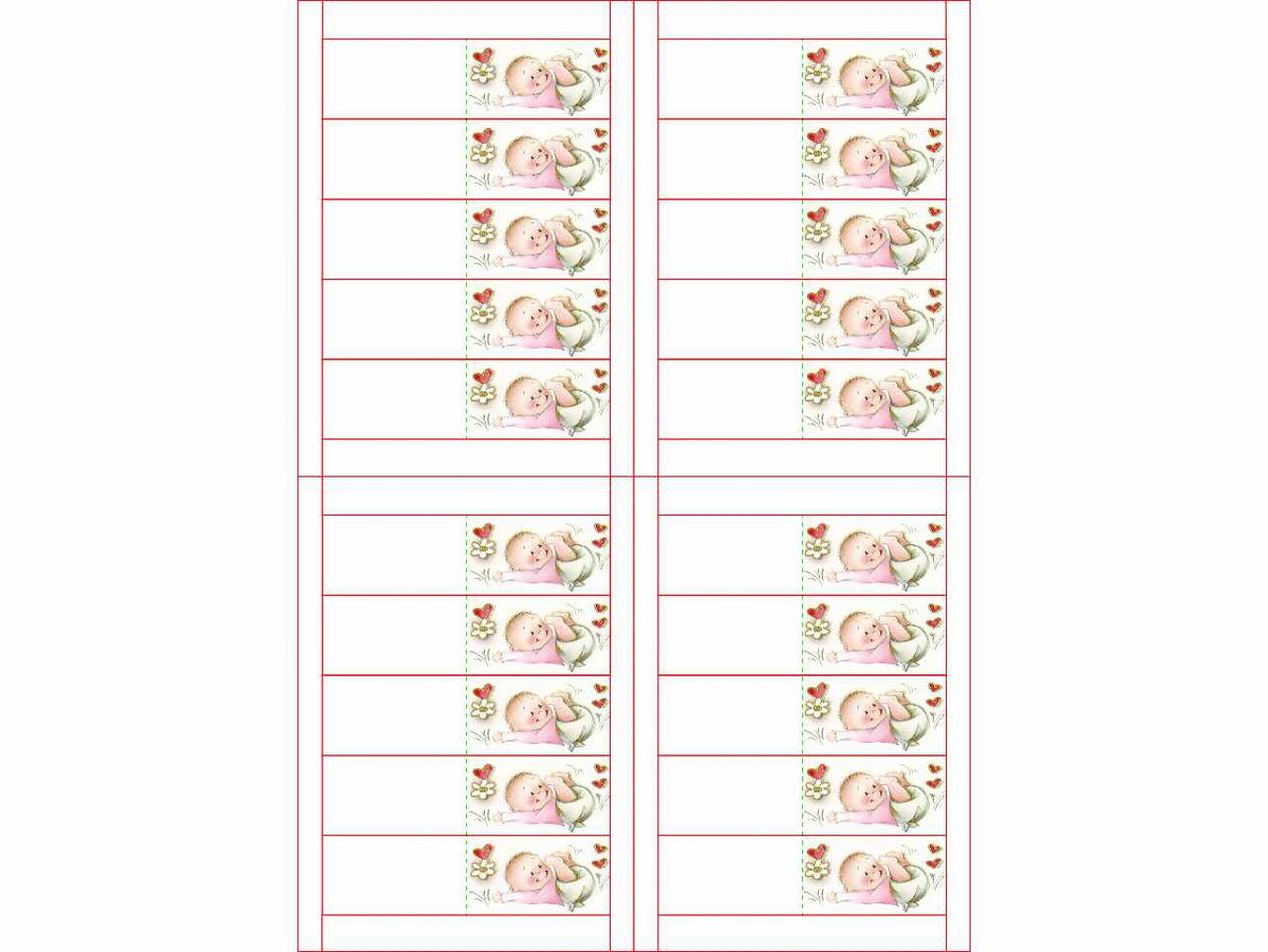 Biglietti bomboniera formato A4 da 100 pezzi bimba rosa