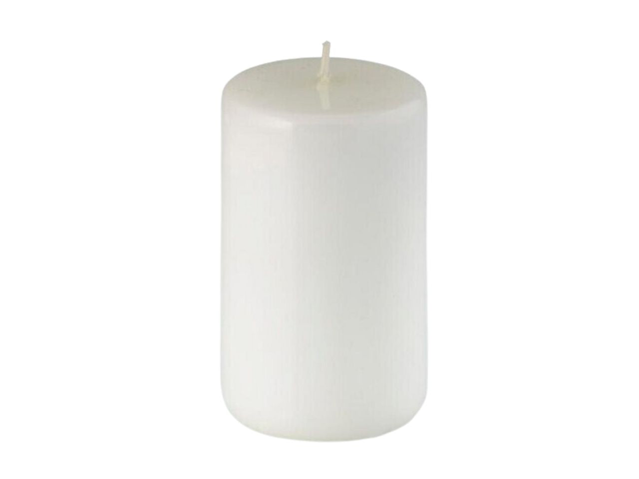 Candela moccolo misura h.12xd.8cm laccata colore bianco