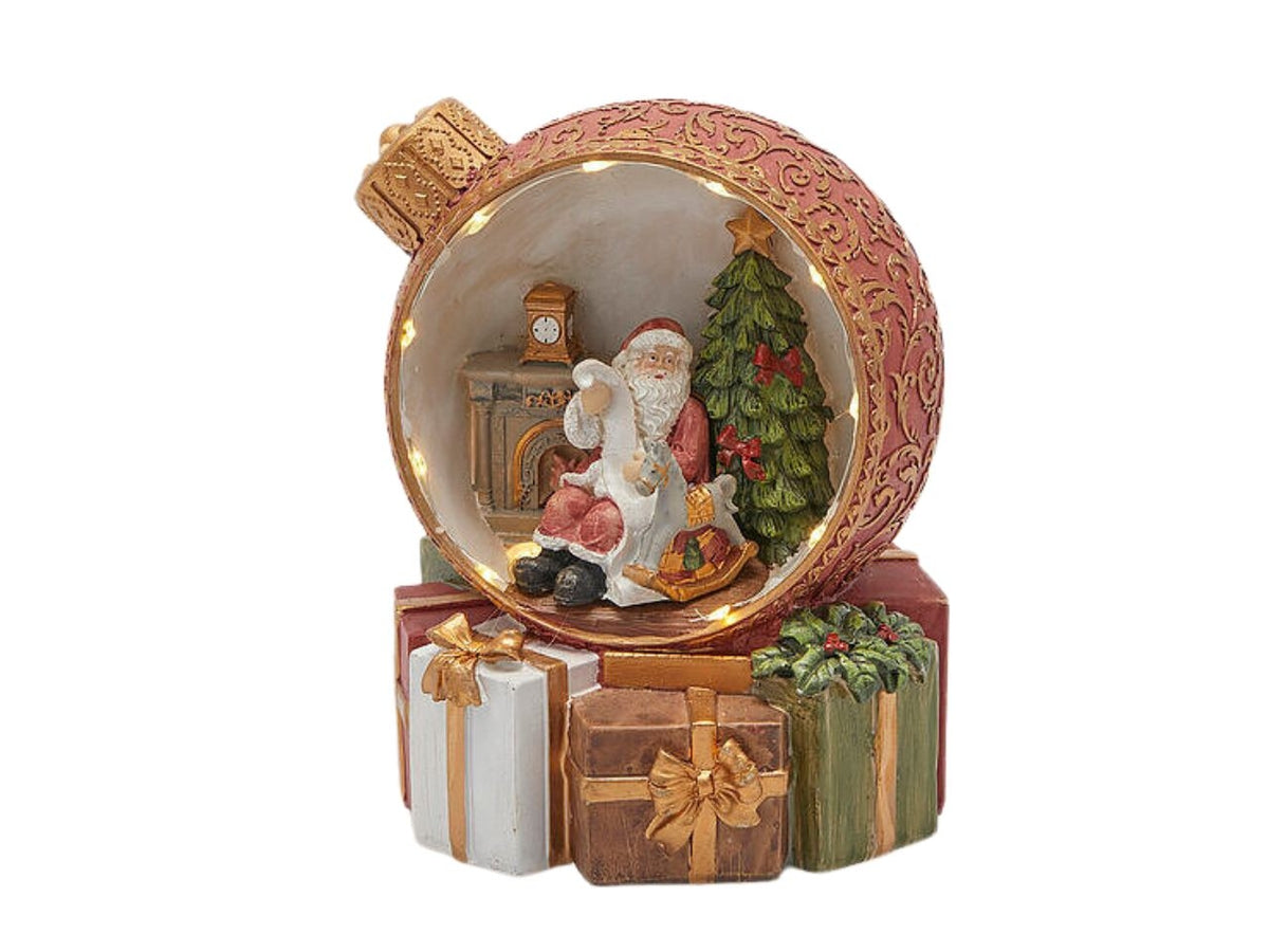 Palla xmas 13xh.16,5cm in plastica colore multicolor a batteria con led