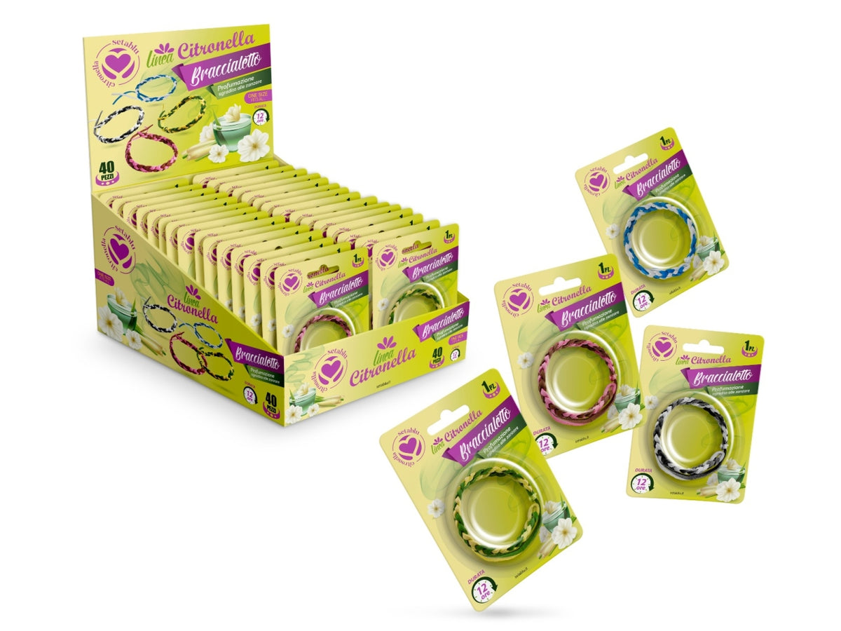 Bracciale alla citronella pu disponibile in colori assortiti