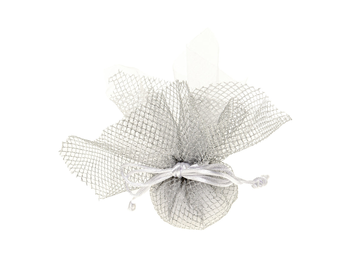 Metallic rete xl più velo misura 25x25cm colore silver