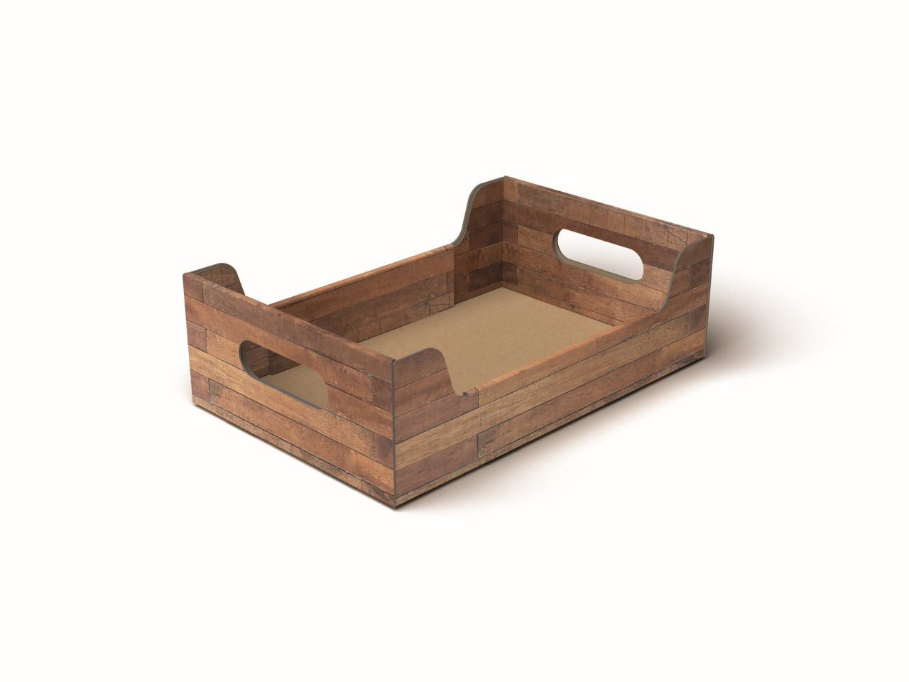 Cassetta di cartone 30x20x9cm per confezioni regalo stampata effetto legno