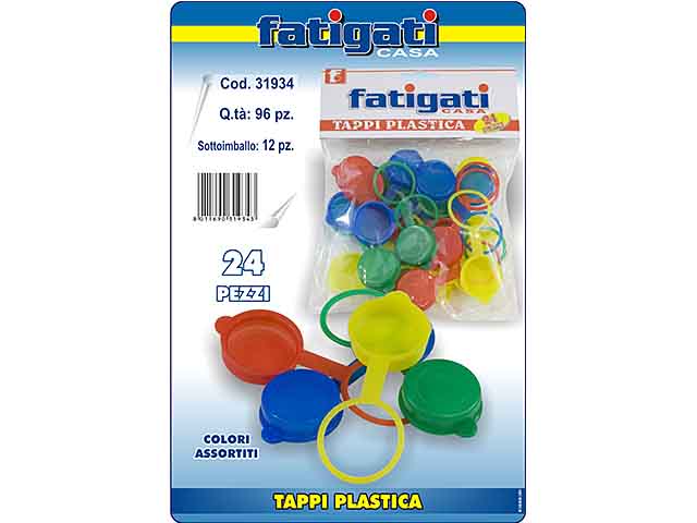 Tappi plastica 24 pezzi 31934