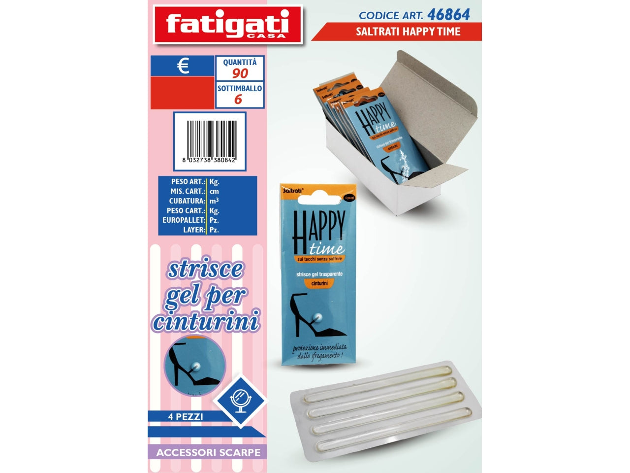 Strisce in gel trasparente per cinturini scarpe donna, 4 pezzi - Fatigati $